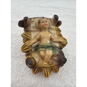 GORGEOUS MCM Japan Nativity Baby Jesus Piece Hand Painted 4.5"x3.75"